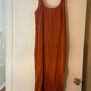 Abercrombie & Fitch - Satin Rust Midi Dress with slit